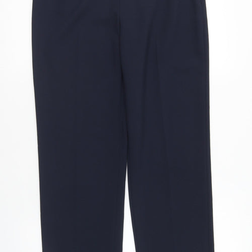 Marks and Spencer Womens Blue Polyester Trousers Size 10 L27 in Regular Zip