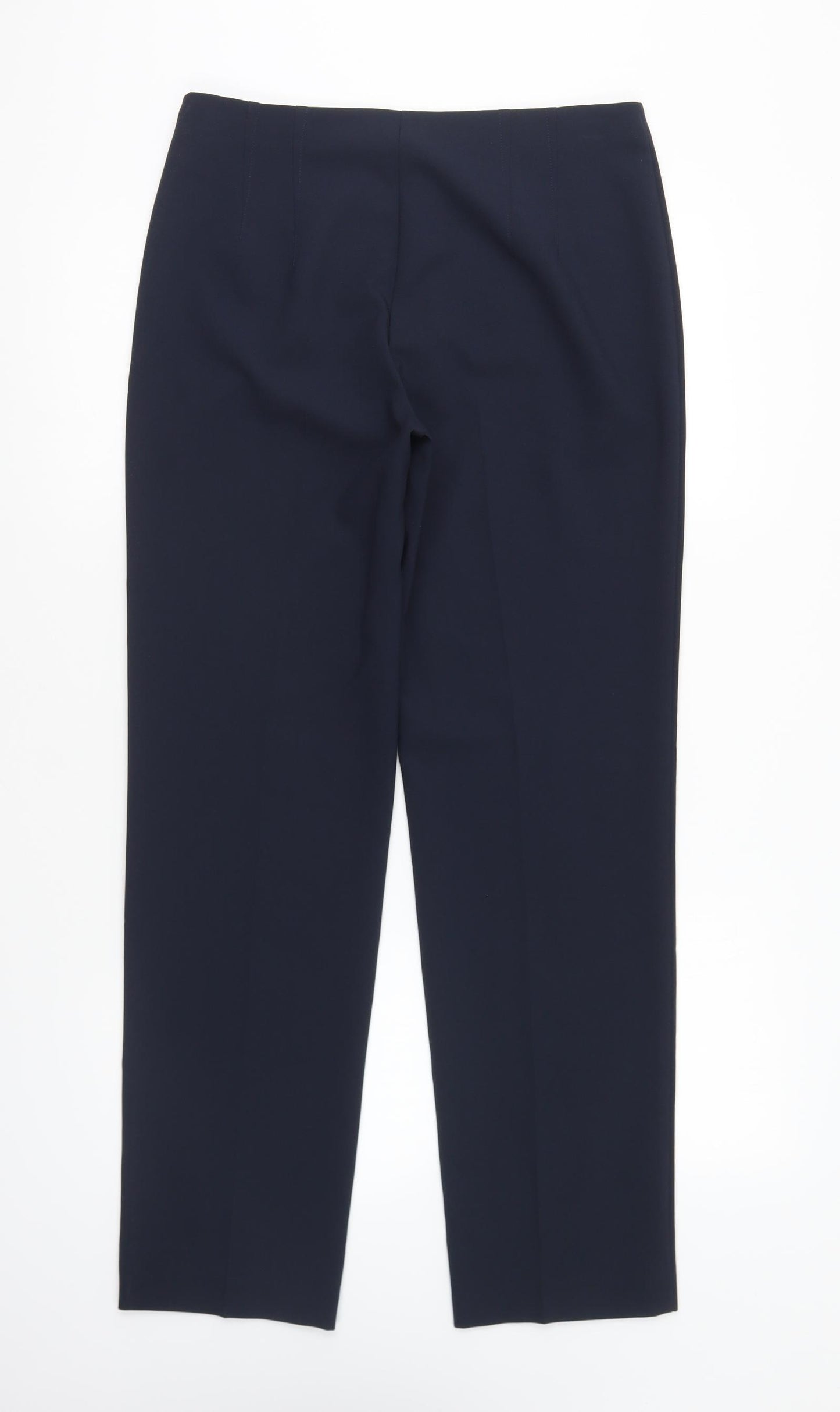 Marks and Spencer Womens Blue Polyester Trousers Size 10 L27 in Regular Zip