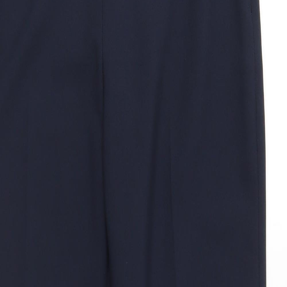 Marks and Spencer Womens Blue Polyester Trousers Size 10 L27 in Regular Zip