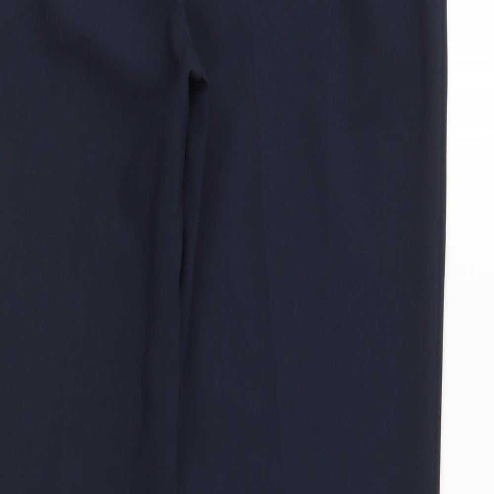 Marks and Spencer Womens Blue Polyester Trousers Size 10 L27 in Regular Zip