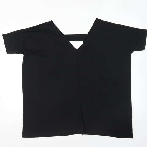 ASOS Womens Black Polyester Basic Blouse Size 8 V-Neck