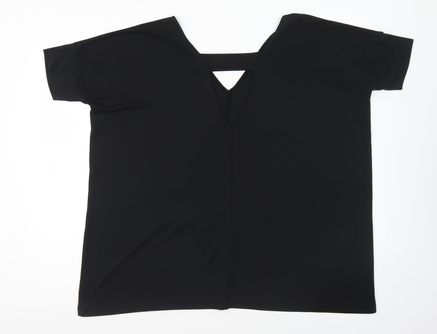 ASOS Womens Black Polyester Basic Blouse Size 8 V-Neck