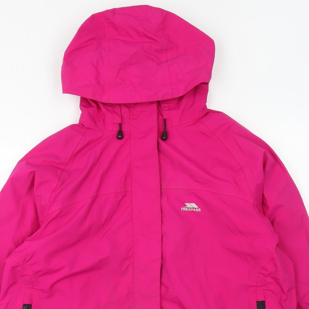 Trespass Womens Pink Rain Coat Coat Size 2XL Zip