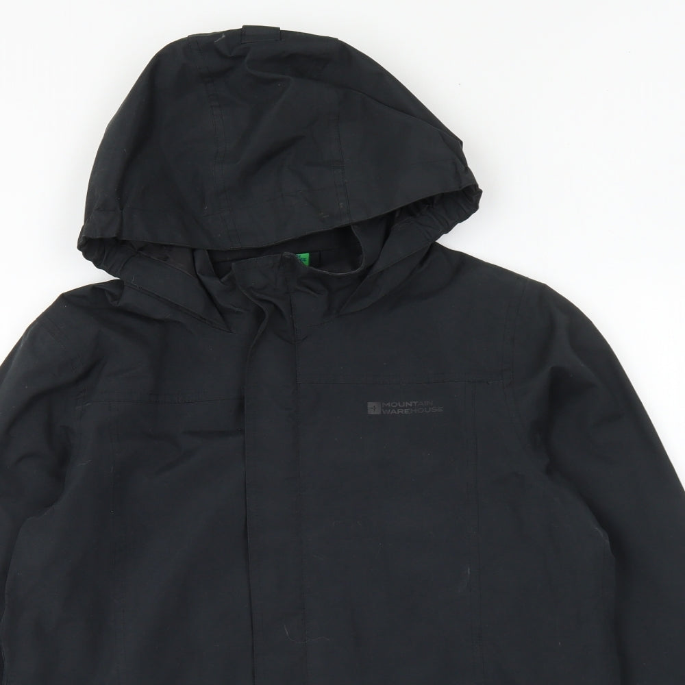 Mountain Warehouse Boys Black Rain Coat Coat Size 13 Years Zip