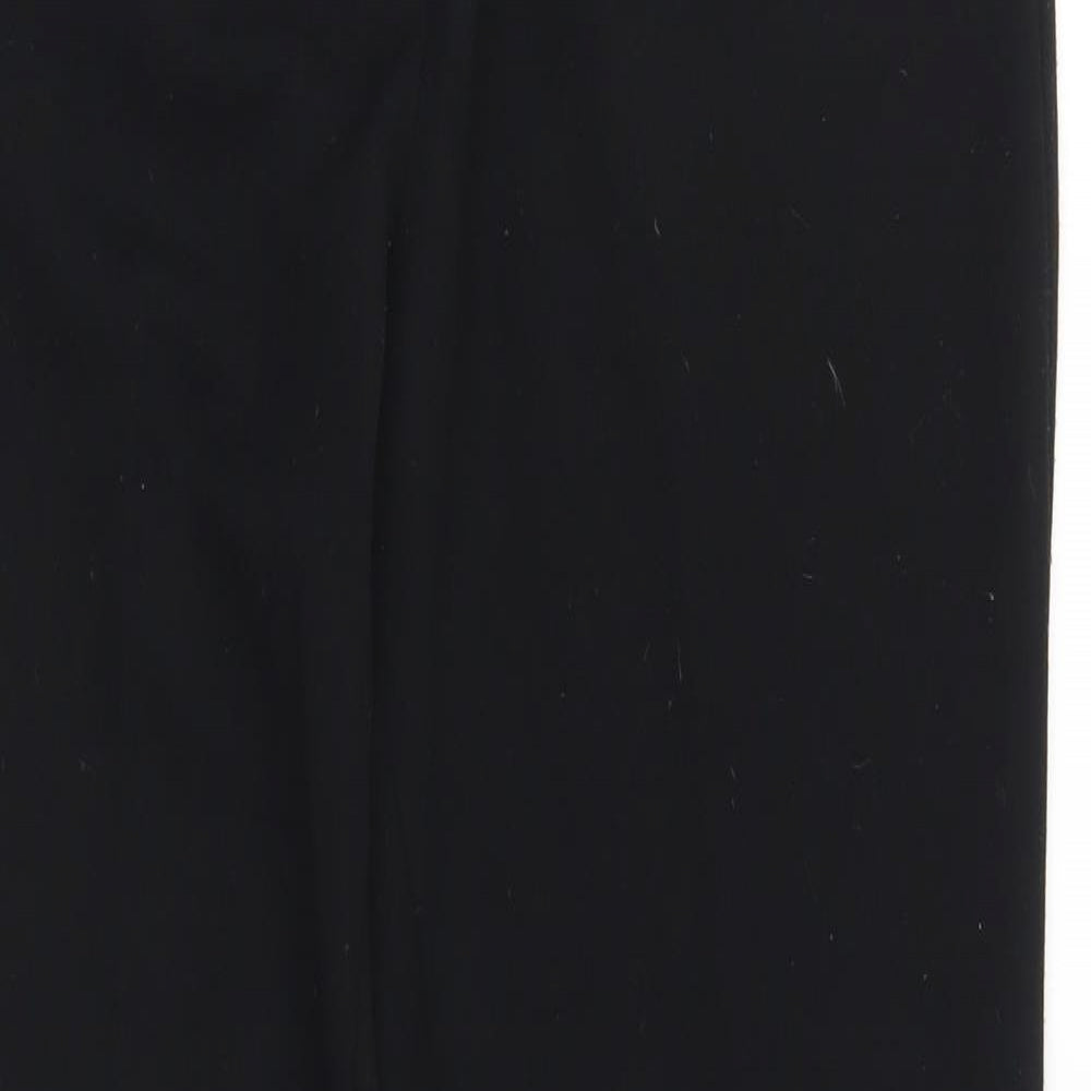 Marks and Spencer Womens Black Polyester Trousers Size 14 L29 in Regular Hook & Eye
