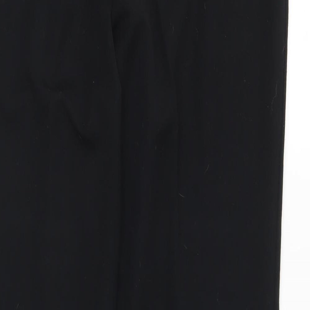 Marks and Spencer Womens Black Polyester Trousers Size 14 L29 in Regular Hook & Eye