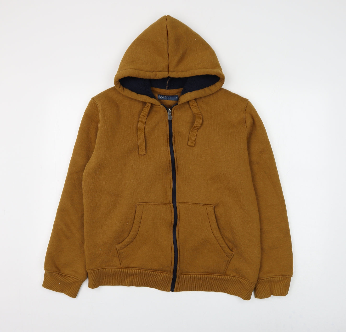 Matalan Mens Brown Cotton Full Zip Hoodie Size L