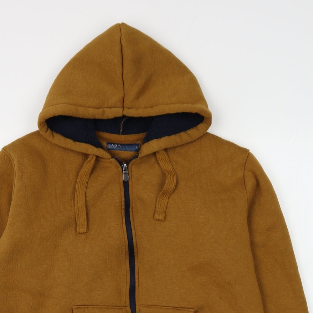 Matalan Mens Brown Cotton Full Zip Hoodie Size L