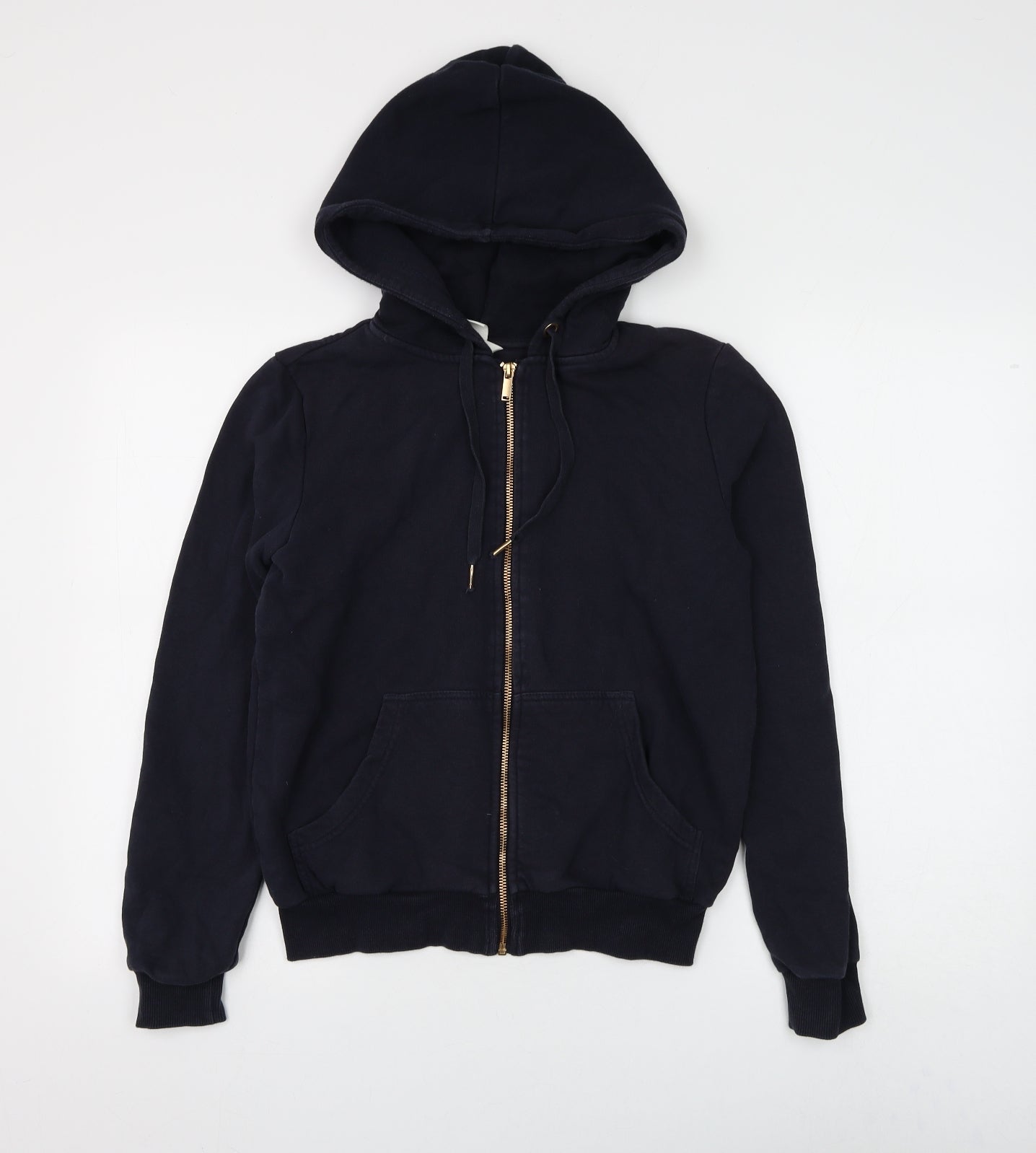 H&M Womens Blue Cotton Full Zip Hoodie Size XS Zip