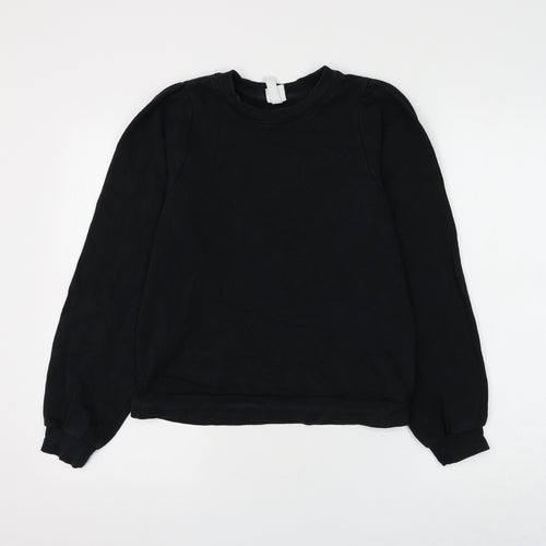 H&M Womens Black Polyester Pullover Sweatshirt Size S Pullover