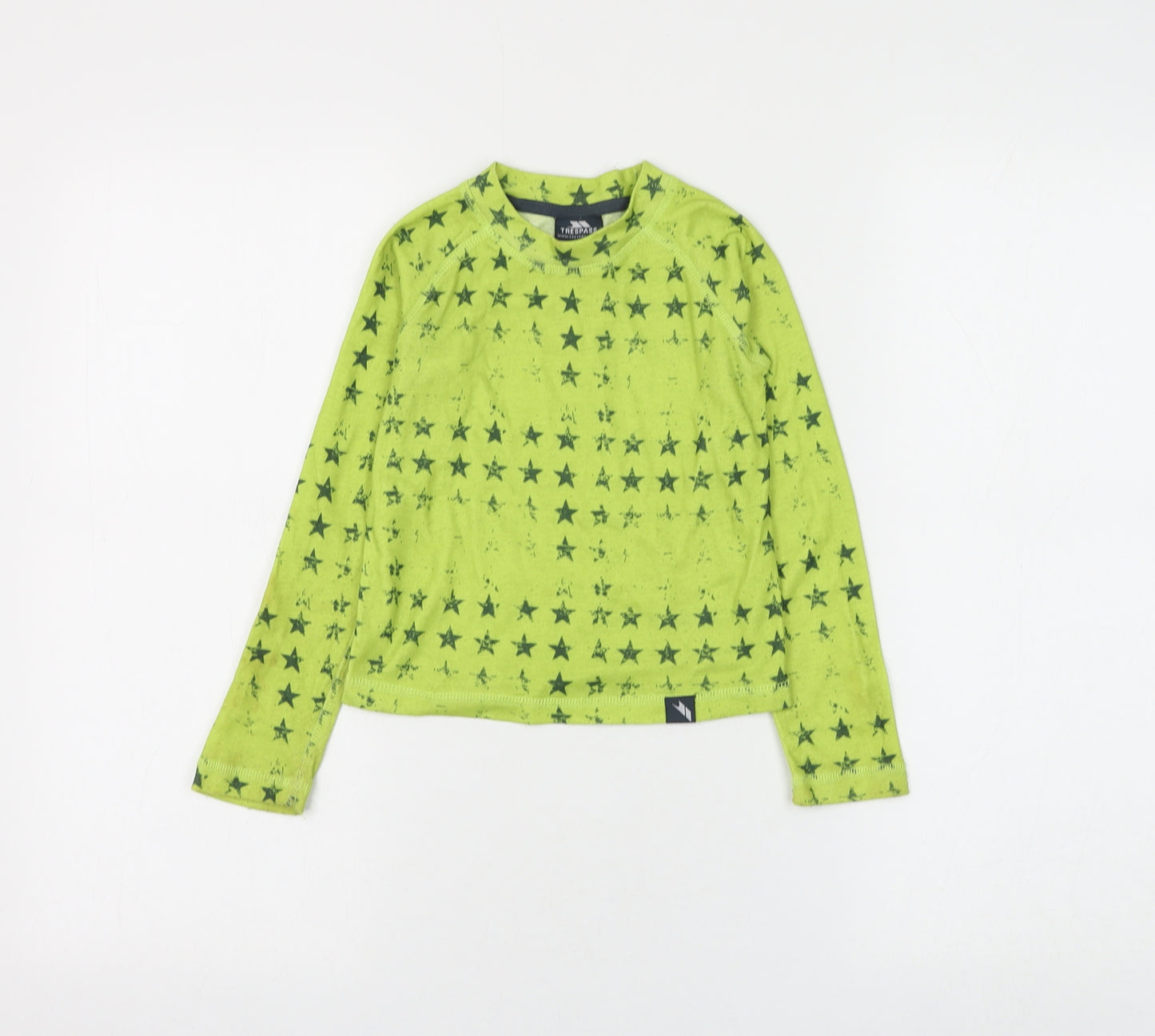 Trespass Boys Green Geometric Polyester Basic T-Shirt Size 3-4 Years Round Neck Pullover