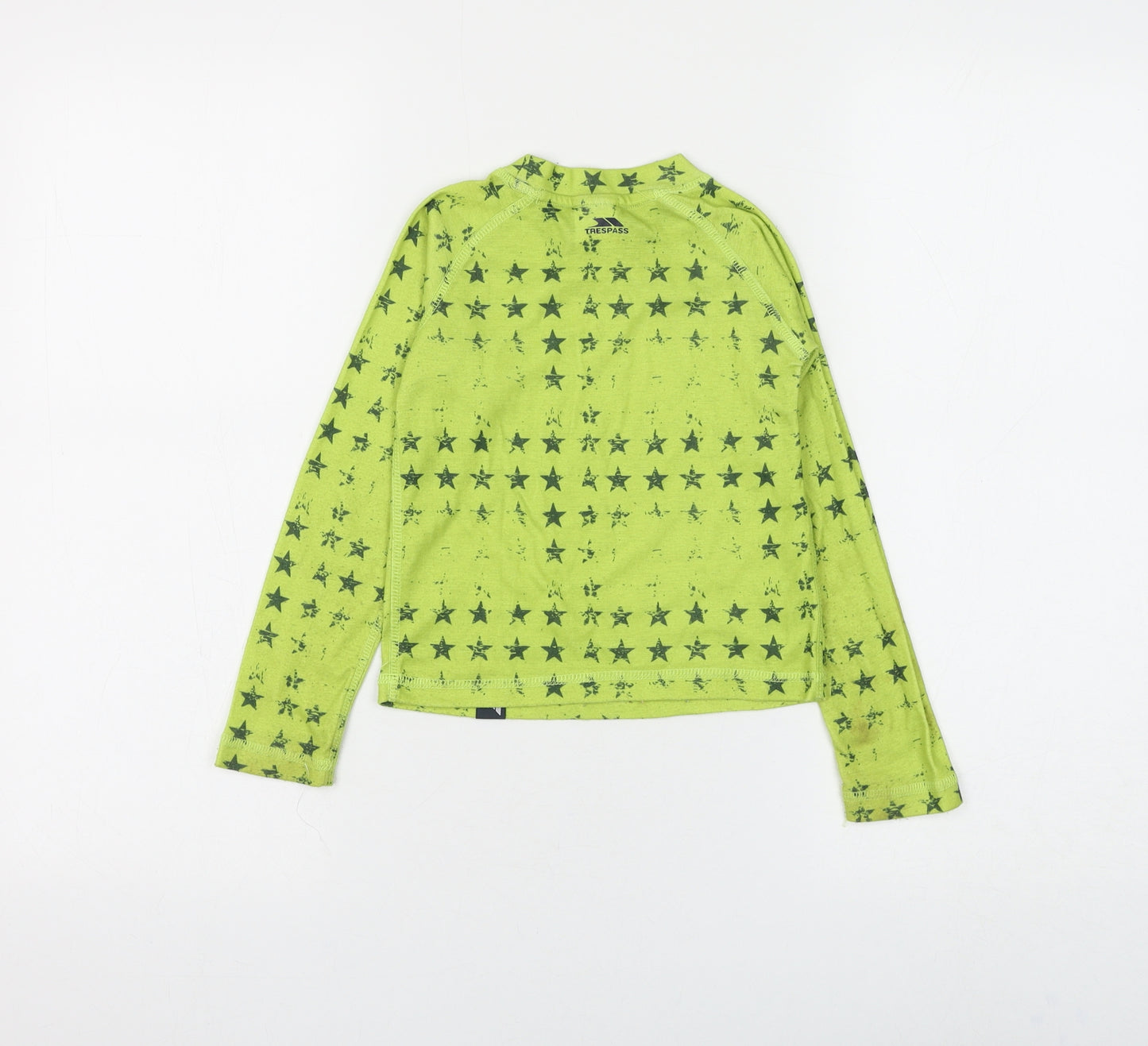 Trespass Boys Green Geometric Polyester Basic T-Shirt Size 3-4 Years Round Neck Pullover
