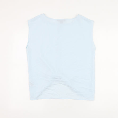 Primark Womens Blue Polyester Basic Blouse Size 10 Round Neck - Knot Front