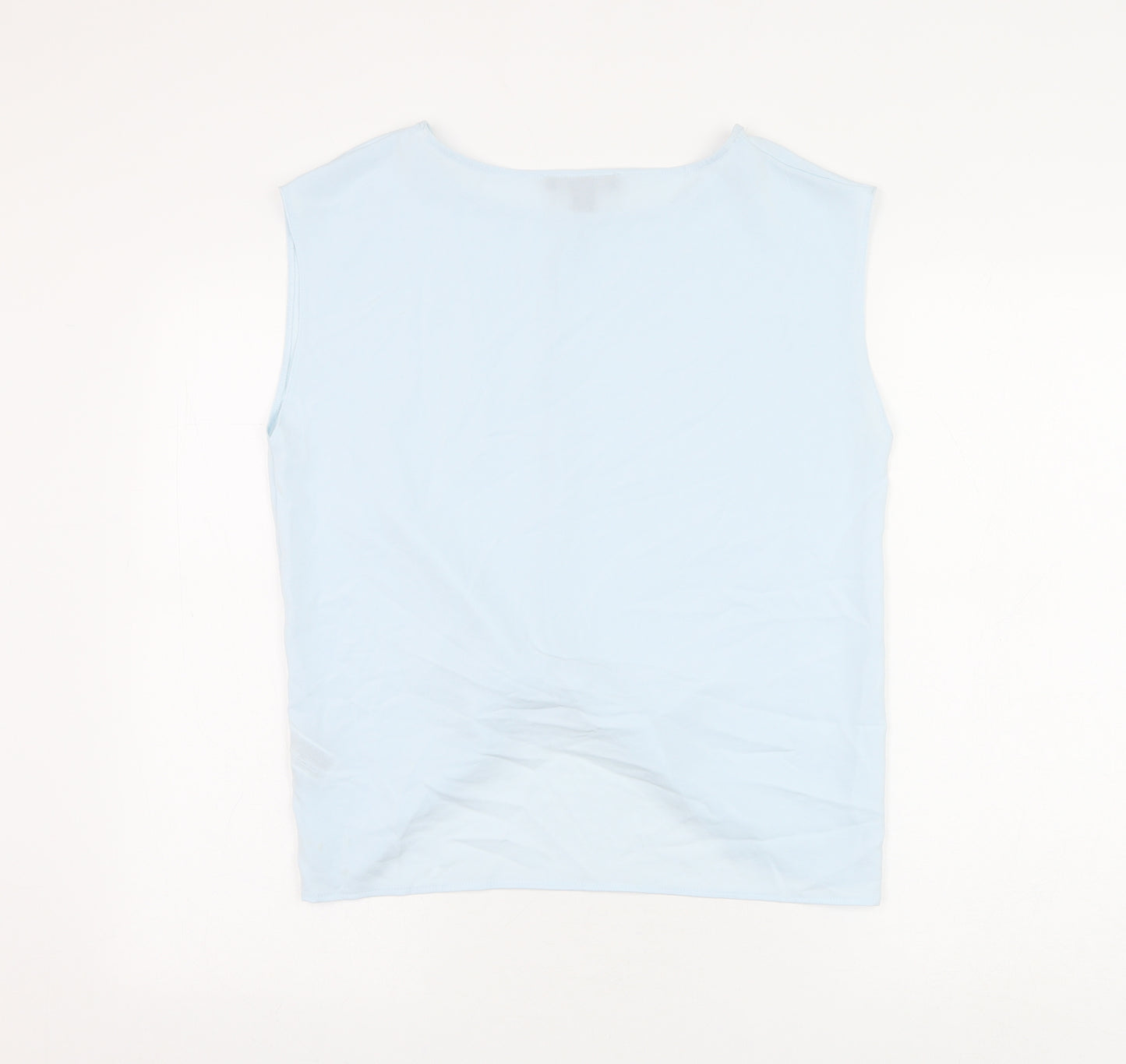 Primark Womens Blue Polyester Basic Blouse Size 10 Round Neck - Knot Front