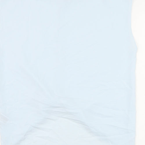 Primark Womens Blue Polyester Basic Blouse Size 10 Round Neck - Knot Front