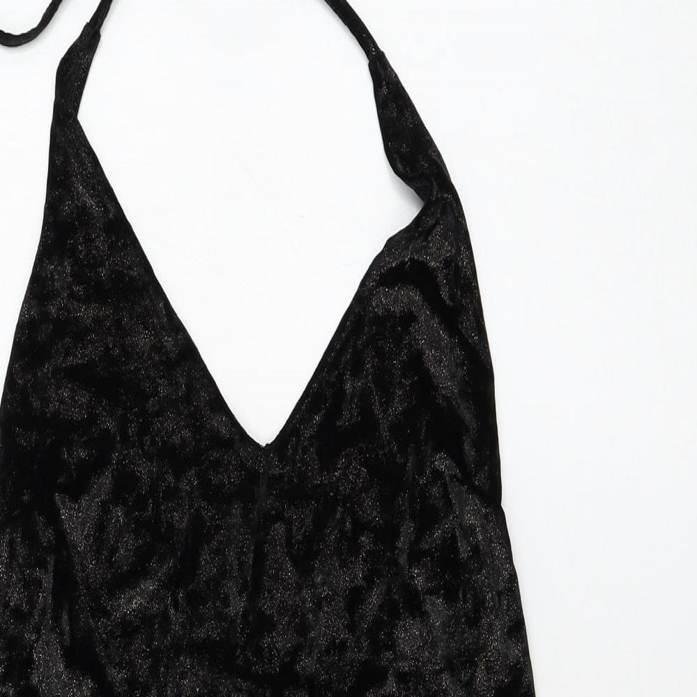 Motel Womens Black Polyester Mini Size XS Halter Tie