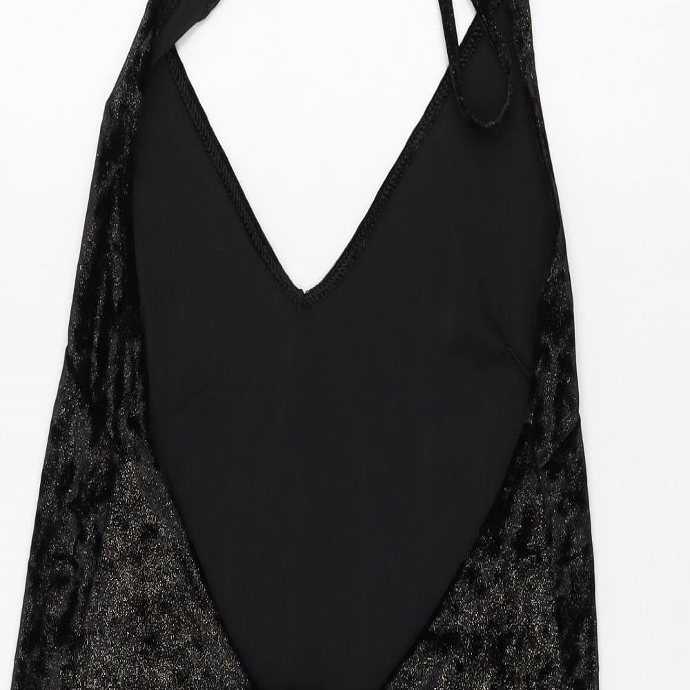 Motel Womens Black Polyester Mini Size XS Halter Tie