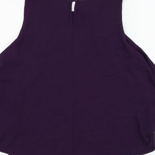 Dunnes Stores Womens Purple Polyester Basic Blouse Size 12 Round Neck