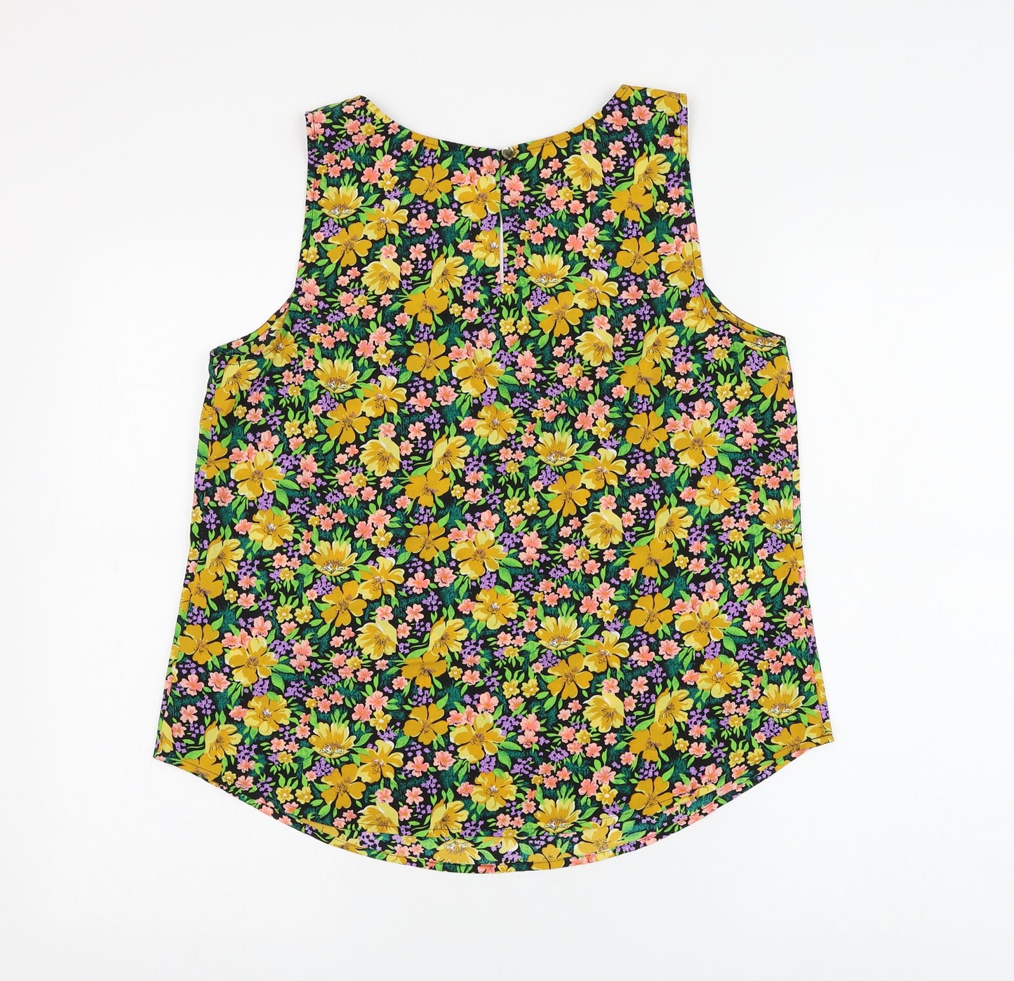 Oasis Womens Multicoloured Floral Polyester Basic Blouse Size 14 Round Neck
