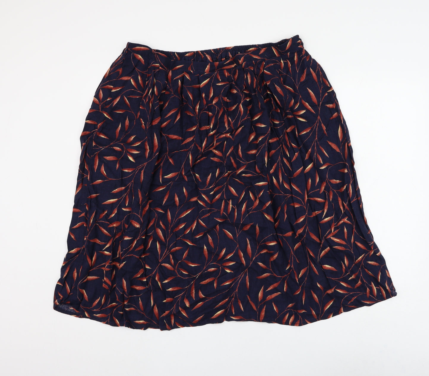 Debenhams Womens Black Floral Viscose Skater Skirt Size 18