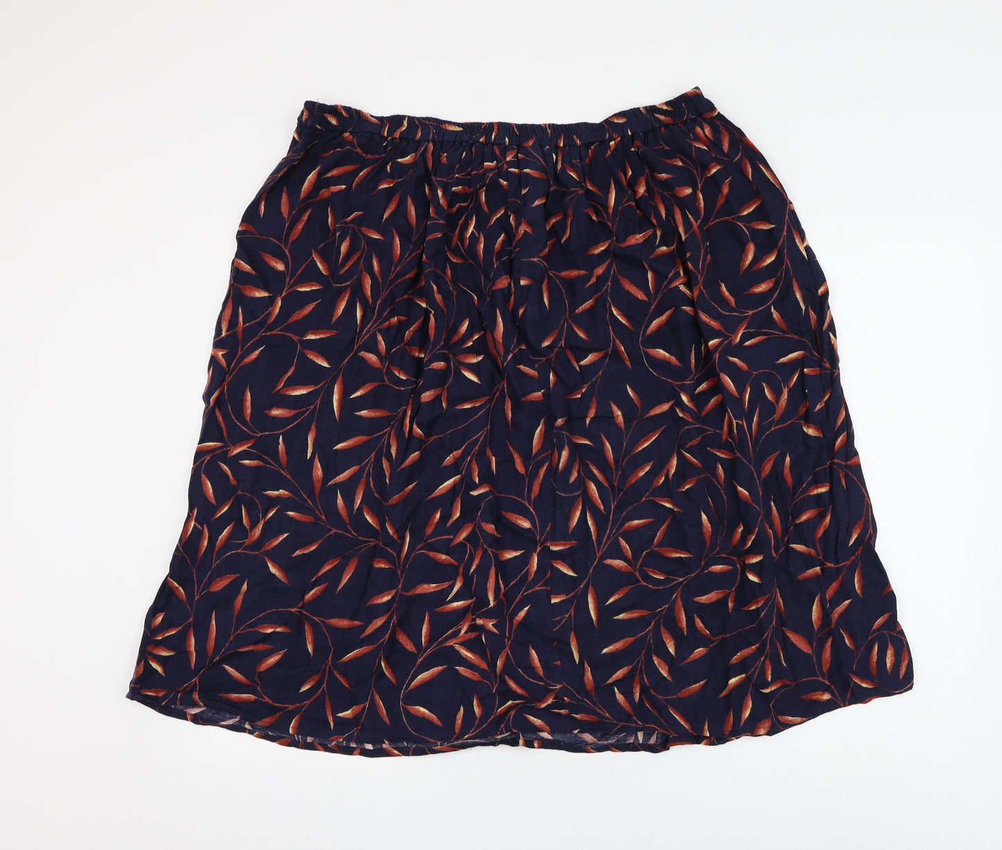 Debenhams Womens Black Floral Viscose Skater Skirt Size 18