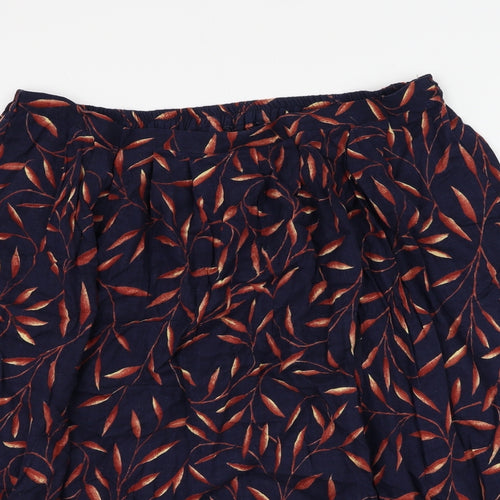 Debenhams Womens Black Floral Viscose Skater Skirt Size 18
