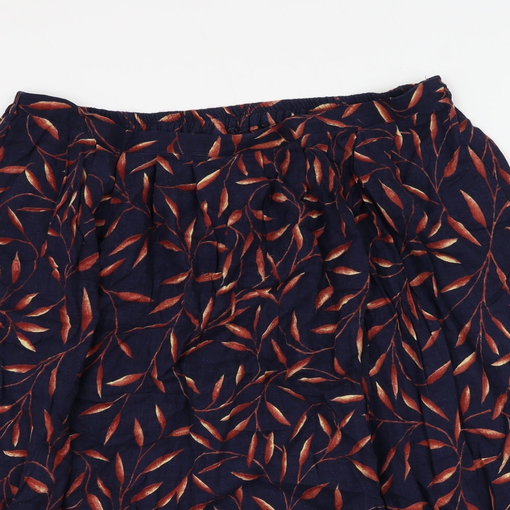 Debenhams Womens Black Floral Viscose Skater Skirt Size 18