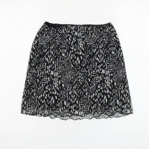 Topshop Womens Black Geometric Polyester Mini Skirt Size 12 - Lettuce Hem