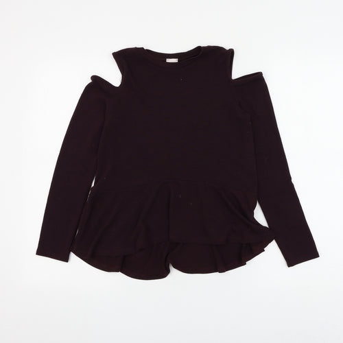NEXT Girls Purple Round Neck Polyester Pullover Jumper Size 11-12 Years Pullover - Cold Shoulder