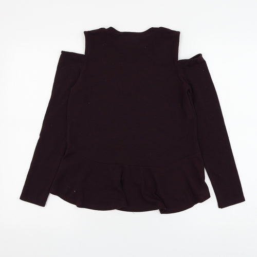 NEXT Girls Purple Round Neck Polyester Pullover Jumper Size 11-12 Years Pullover - Cold Shoulder