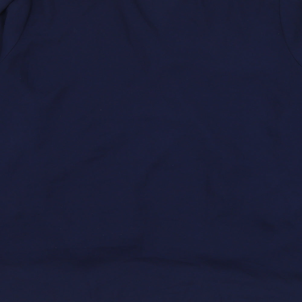 George Womens Blue Polyester Basic Blouse Size 12 V-Neck