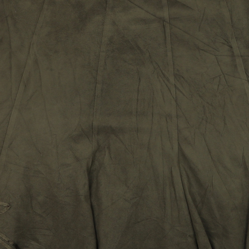 Marks and Spencer Womens Green Polyester A-Line Skirt Size 14 Zip