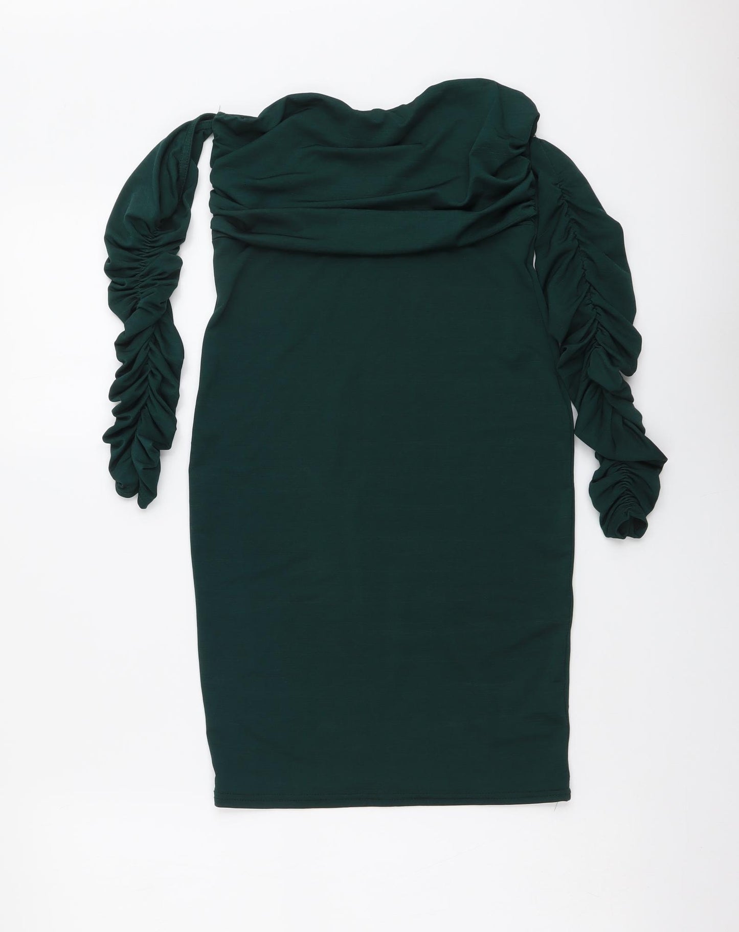 PRETTYLITTLETHING Womens Green Polyester Bodycon Size 8 Scoop Neck Pullover