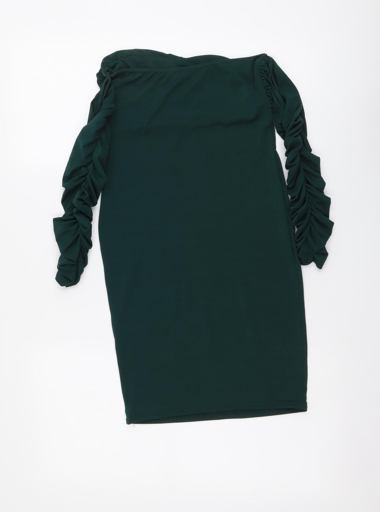 PRETTYLITTLETHING Womens Green Polyester Bodycon Size 8 Scoop Neck Pullover