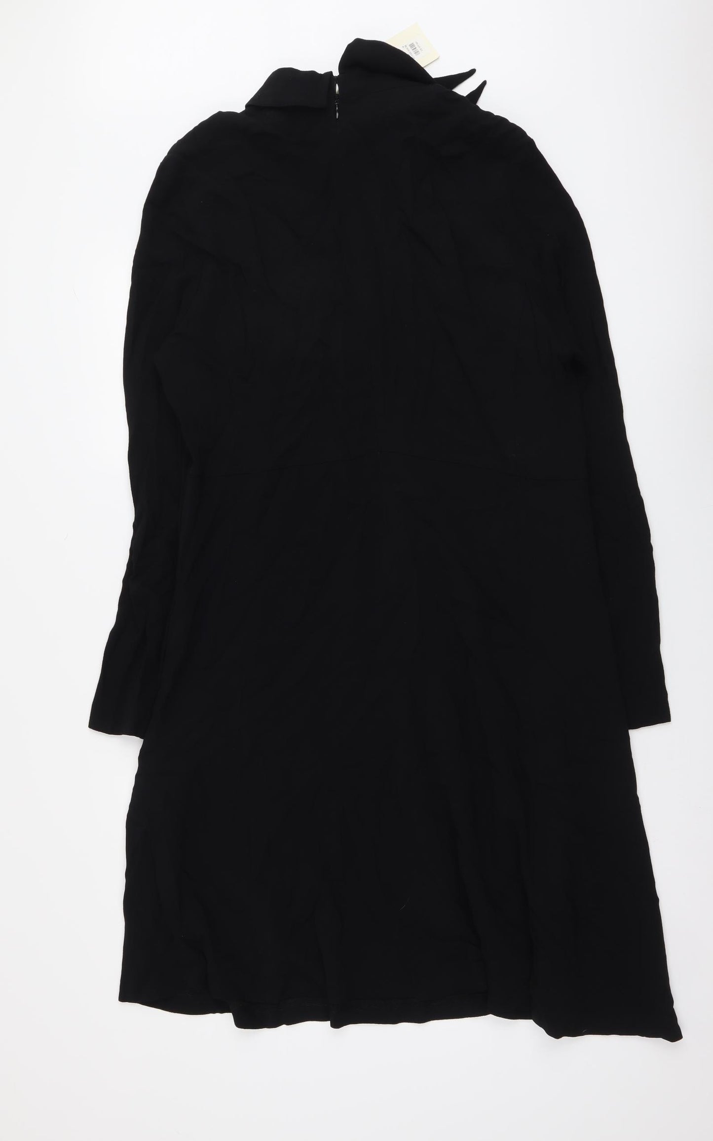 Linea Womens Black Polyester A-Line Size 16 Collared Zip