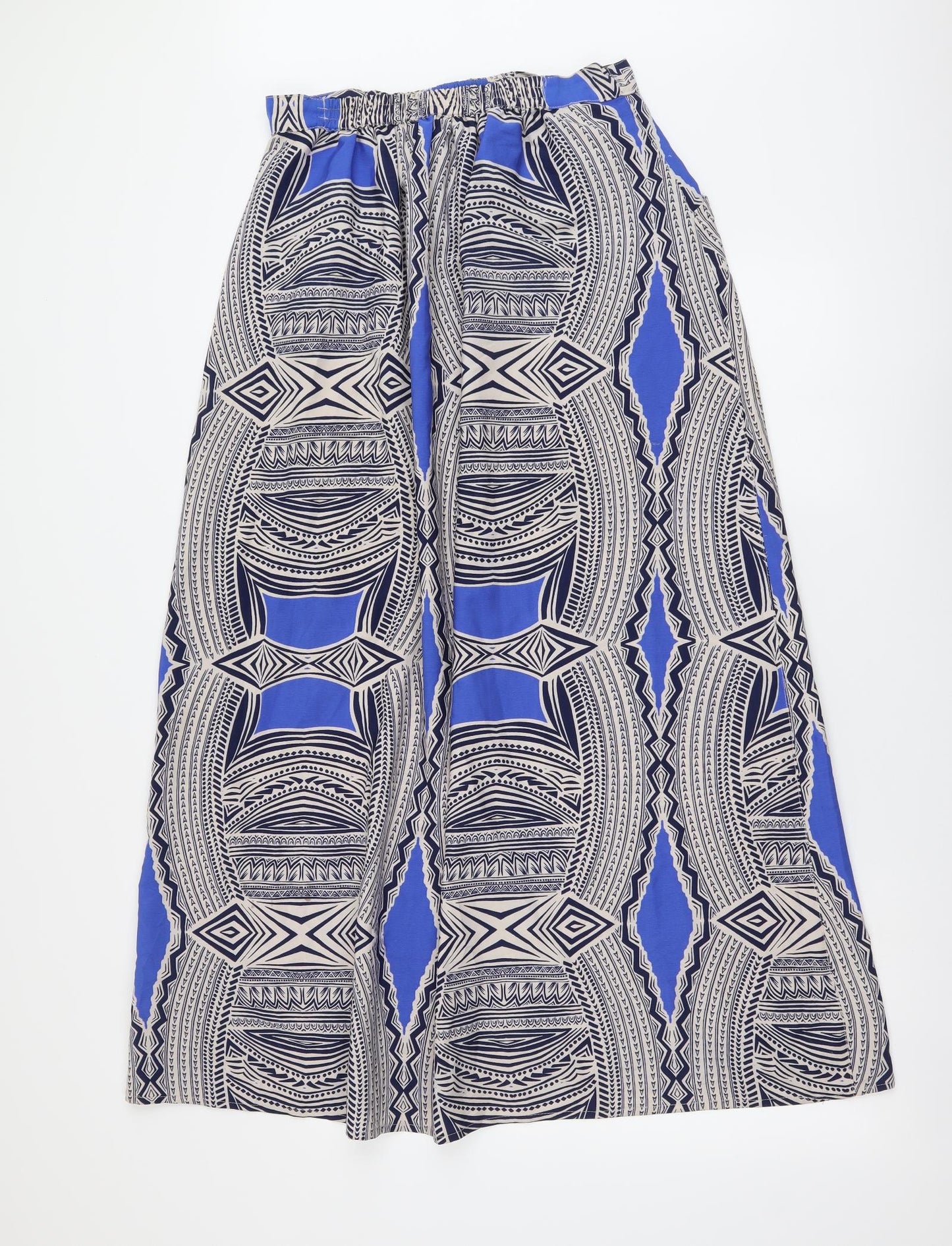 Atmosphere Womens Blue Geometric Polyester A-Line Skirt Size 10 Drawstring