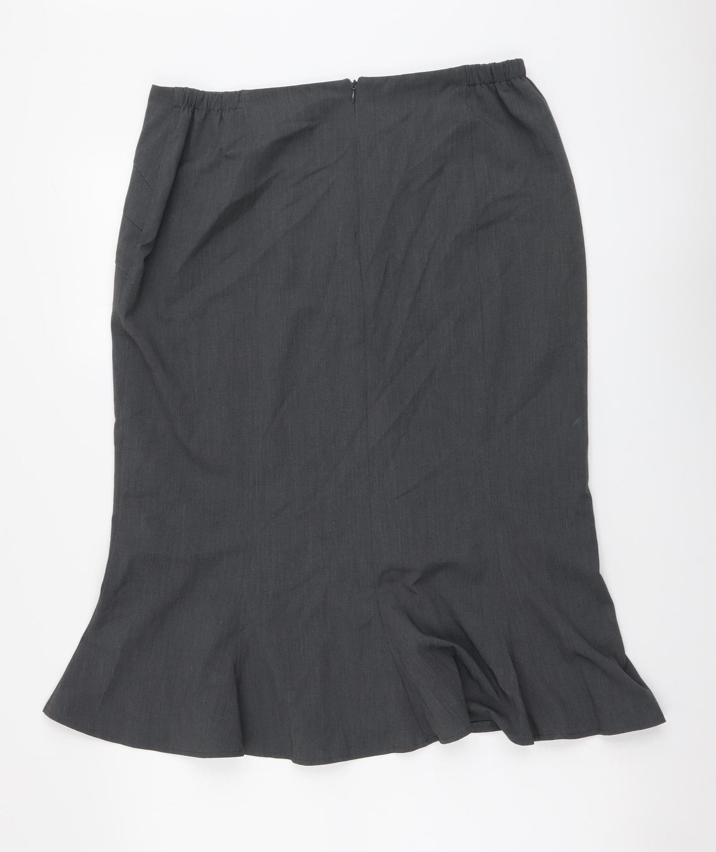 Damart Womens Grey Polyester A-Line Skirt Size 18 Zip