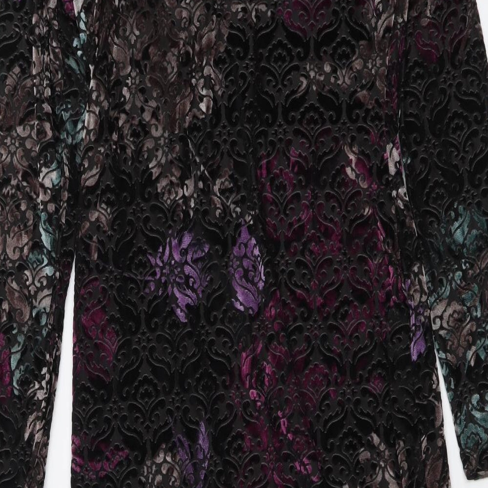 Marks and Spencer Womens Multicoloured Geometric Polyester Bodycon Size 12 Round Neck Pullover