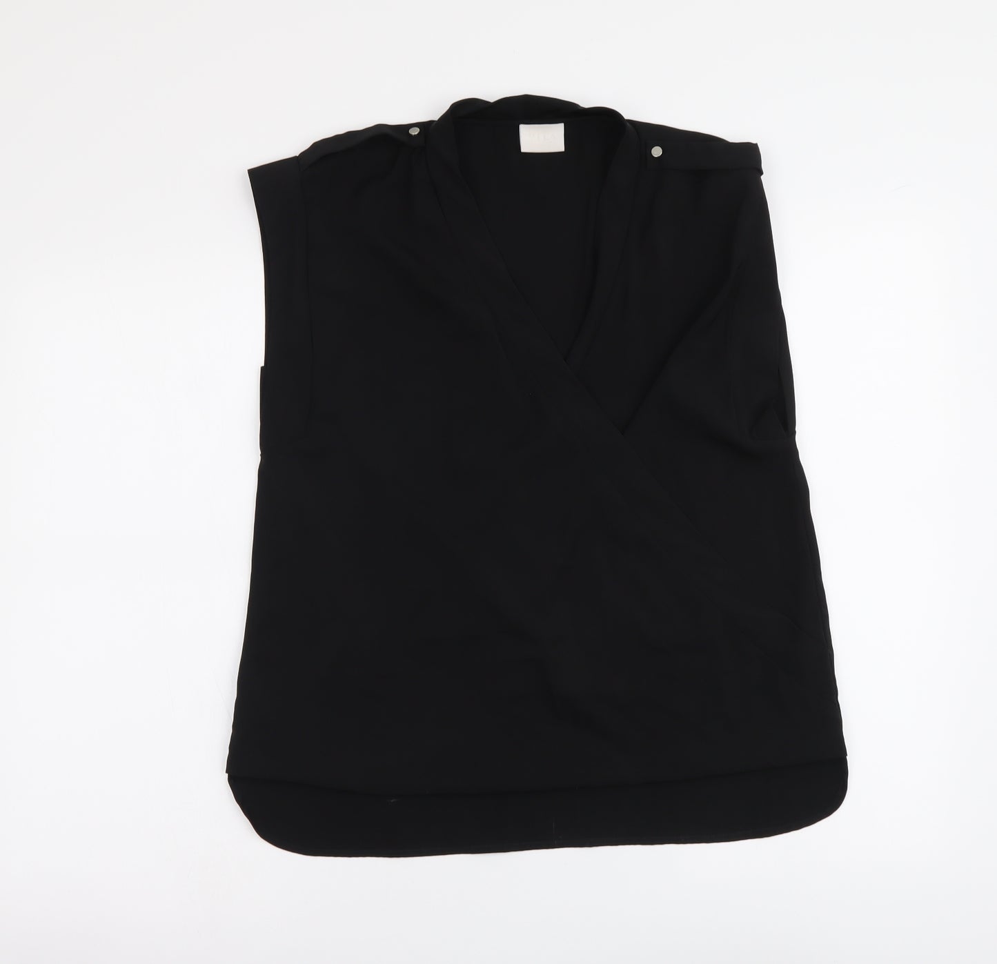 VILA Womens Black Polyester Basic Tank Size M V-Neck