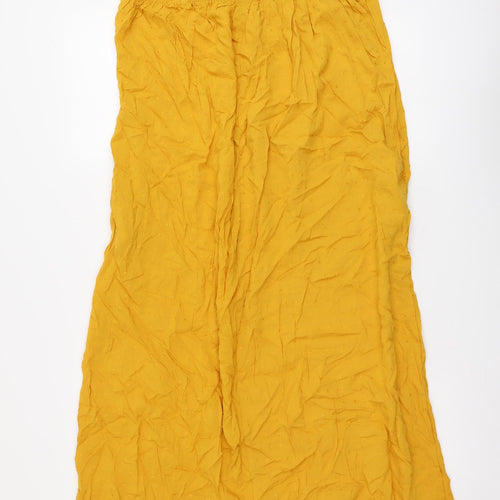 SheIn Womens Yellow Viscose A-Line Size M Halter Pullover