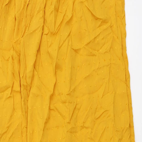 SheIn Womens Yellow Viscose A-Line Size M Halter Pullover