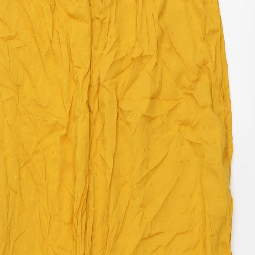 SheIn Womens Yellow Viscose A-Line Size M Halter Pullover