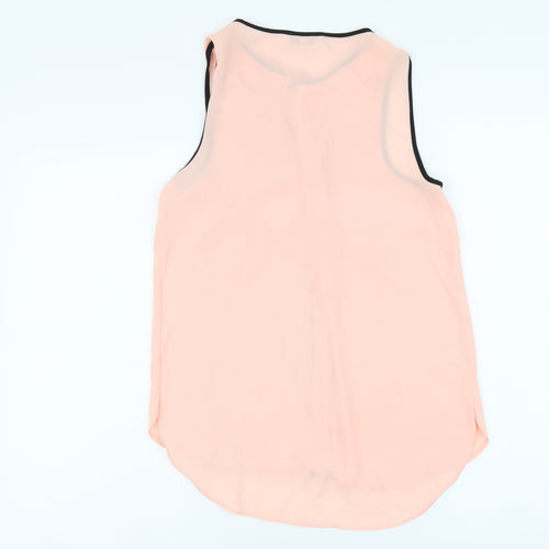 Papaya Womens Pink Polyester Basic Tank Size 8 V-Neck