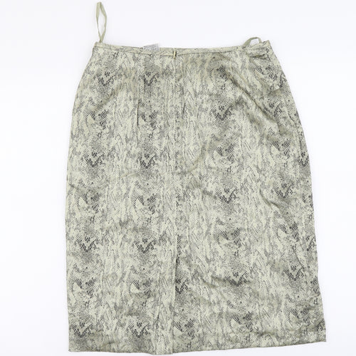 Le Suit Womens Green Animal Print Polyester A-Line Skirt Size 8 Zip - Snake pattern
