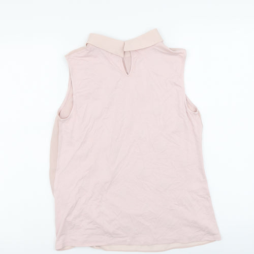 Principles Womens Pink Polka Dot Polyester Basic Blouse Size 10 Collared