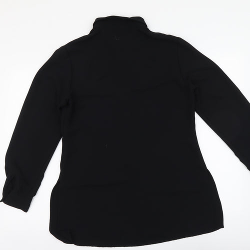 Debenhams Womens Black Polyester Basic Button-Up Size 12 Collared