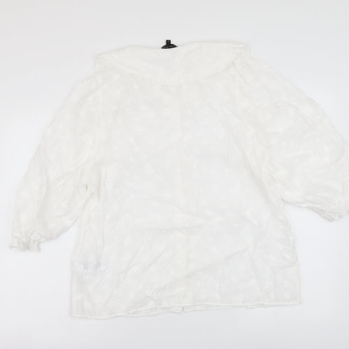 Phase Eight Womens White Viscose Basic Button-Up Size 16 Collared