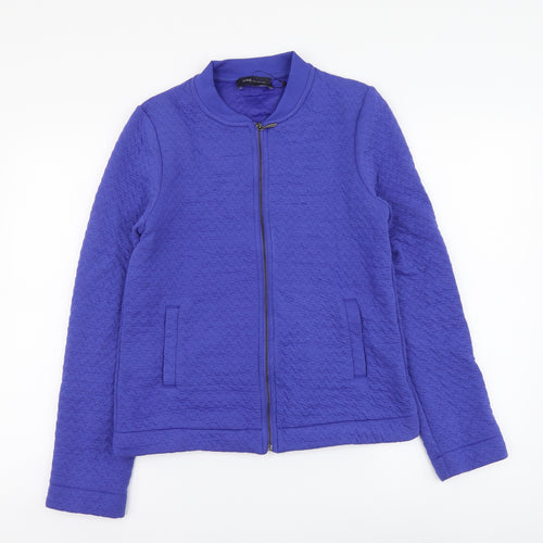 Marks and Spencer Womens Blue Polyester Full Zip Hoodie Size 8 Zip