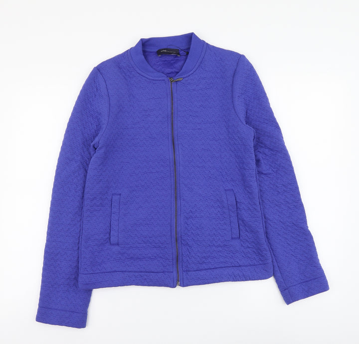 Marks and Spencer Womens Blue Polyester Full Zip Hoodie Size 8 Zip