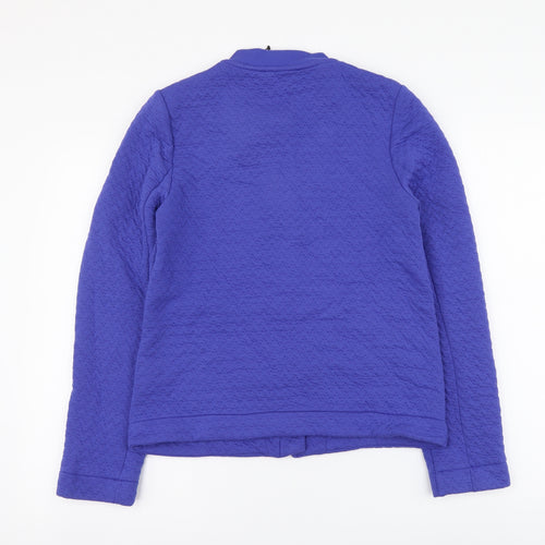 Marks and Spencer Womens Blue Polyester Full Zip Hoodie Size 8 Zip